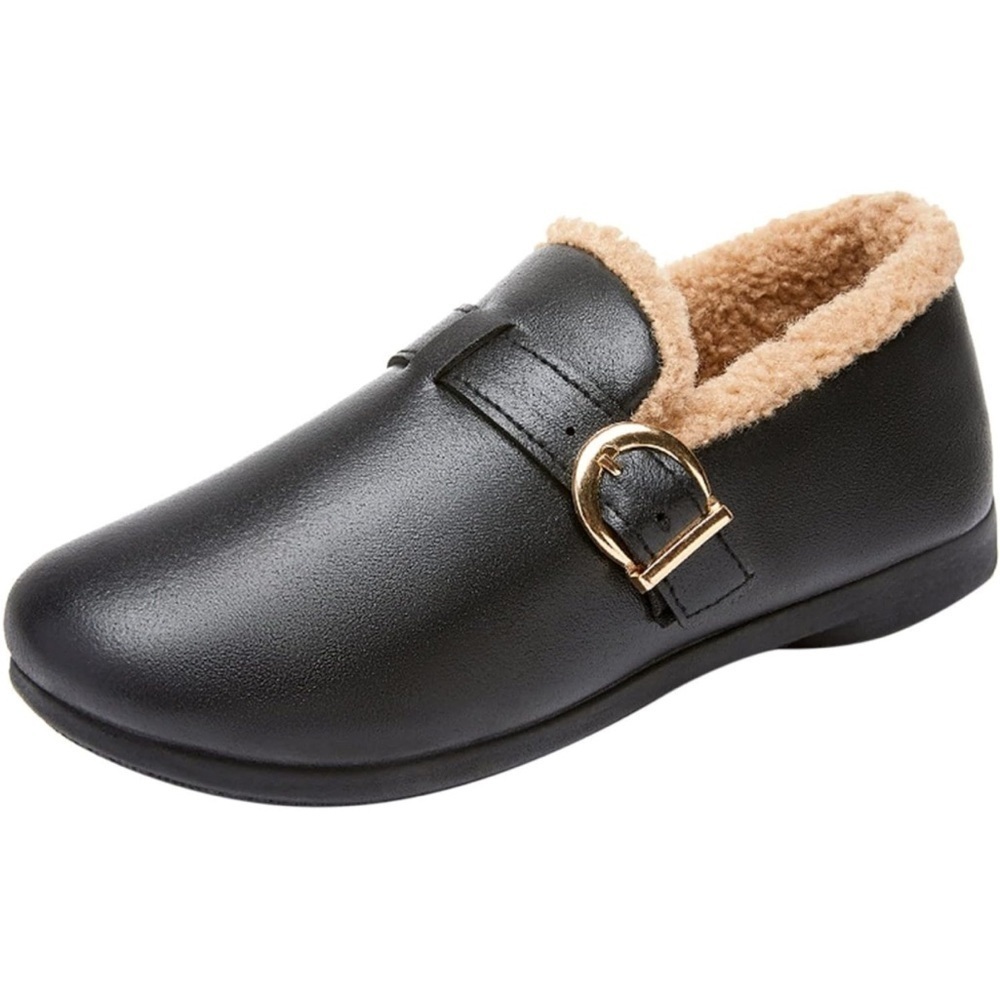 Generic Walking Driving Casual Indoor/Outdoor Shoe Rounded Toe Sherpa Lined 37